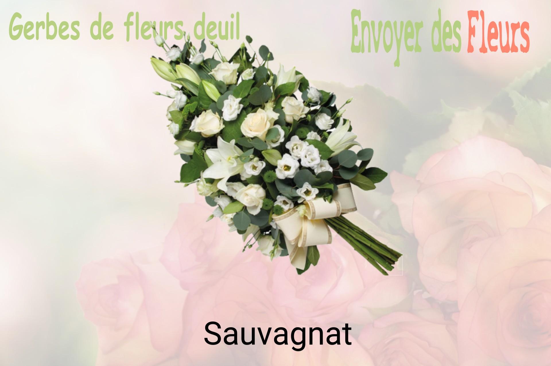 Gerbe de fleurs de deuil livrée à Sauvagnat